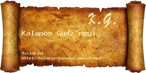 Kalapos Gyöngyi névjegykártya